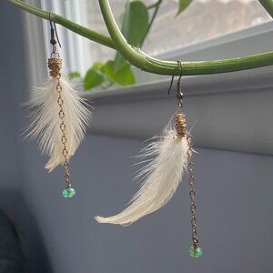 Feather Dangling Hook Earrings